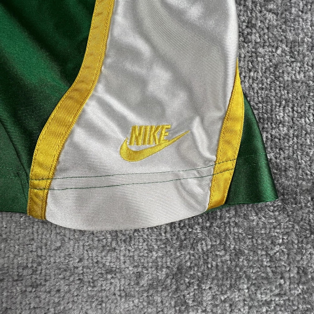 Nike Basketball Dazzle Shorts Mens 2XL Green 11 Inseam Vintage Silky Soft - Picture 2 of 16